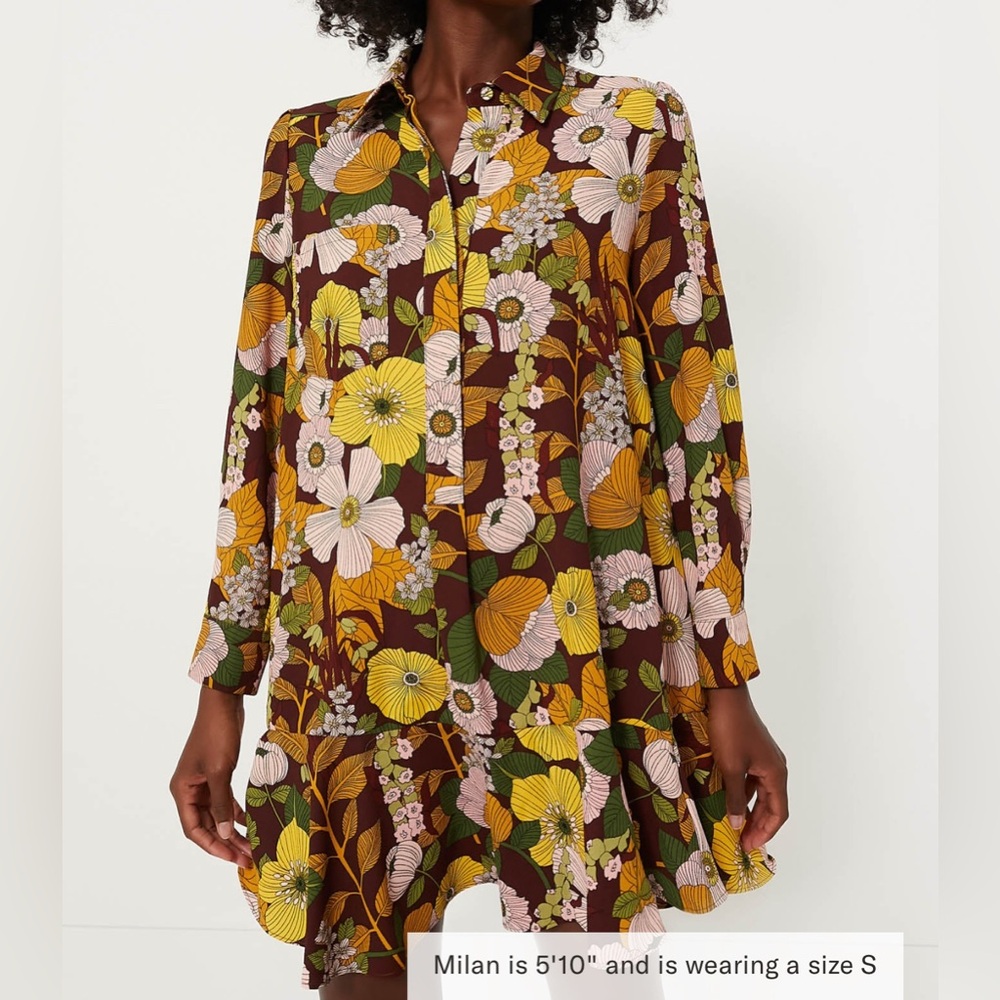 Tuckernuck Fall Florals Crepe Callahan Shirt Dress